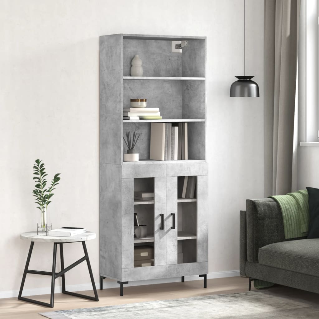 JUNG Vida Highboard Betongrau 69,5x34x180 cm Holzwerkstoff
