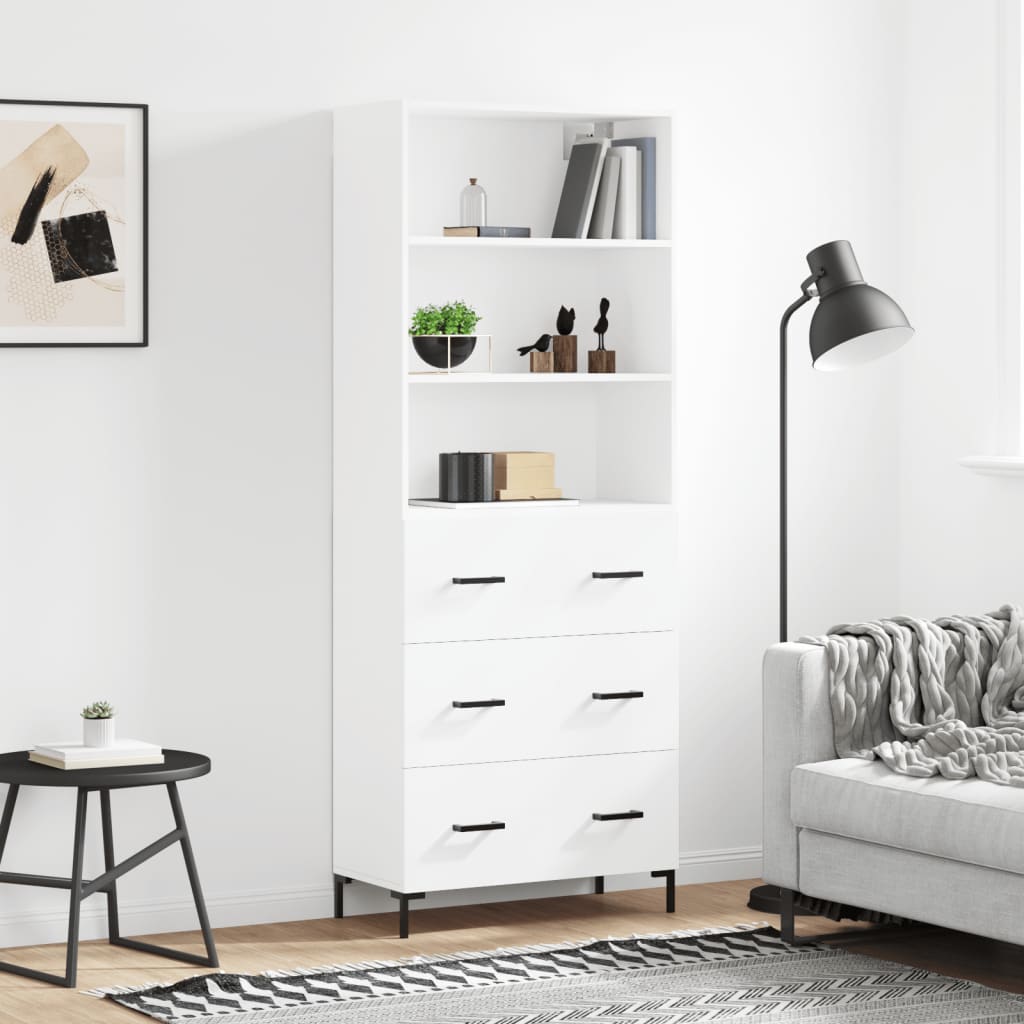 JUNG Vida Highboard Weiß 69,5x34x180 cm Holzwerkstoff