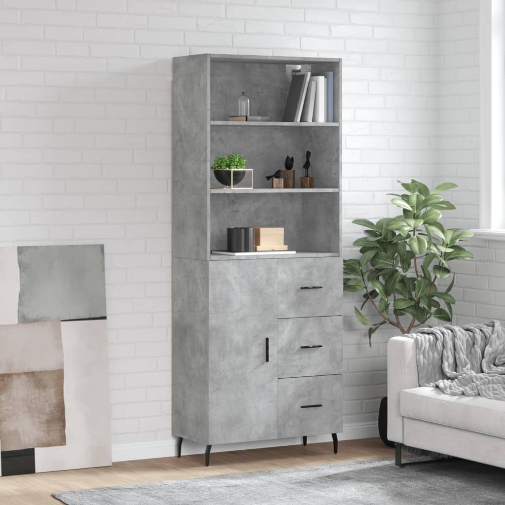JUNG Vida Highboard Betongrau 69,5x34x180 cm Holzwerkstoff