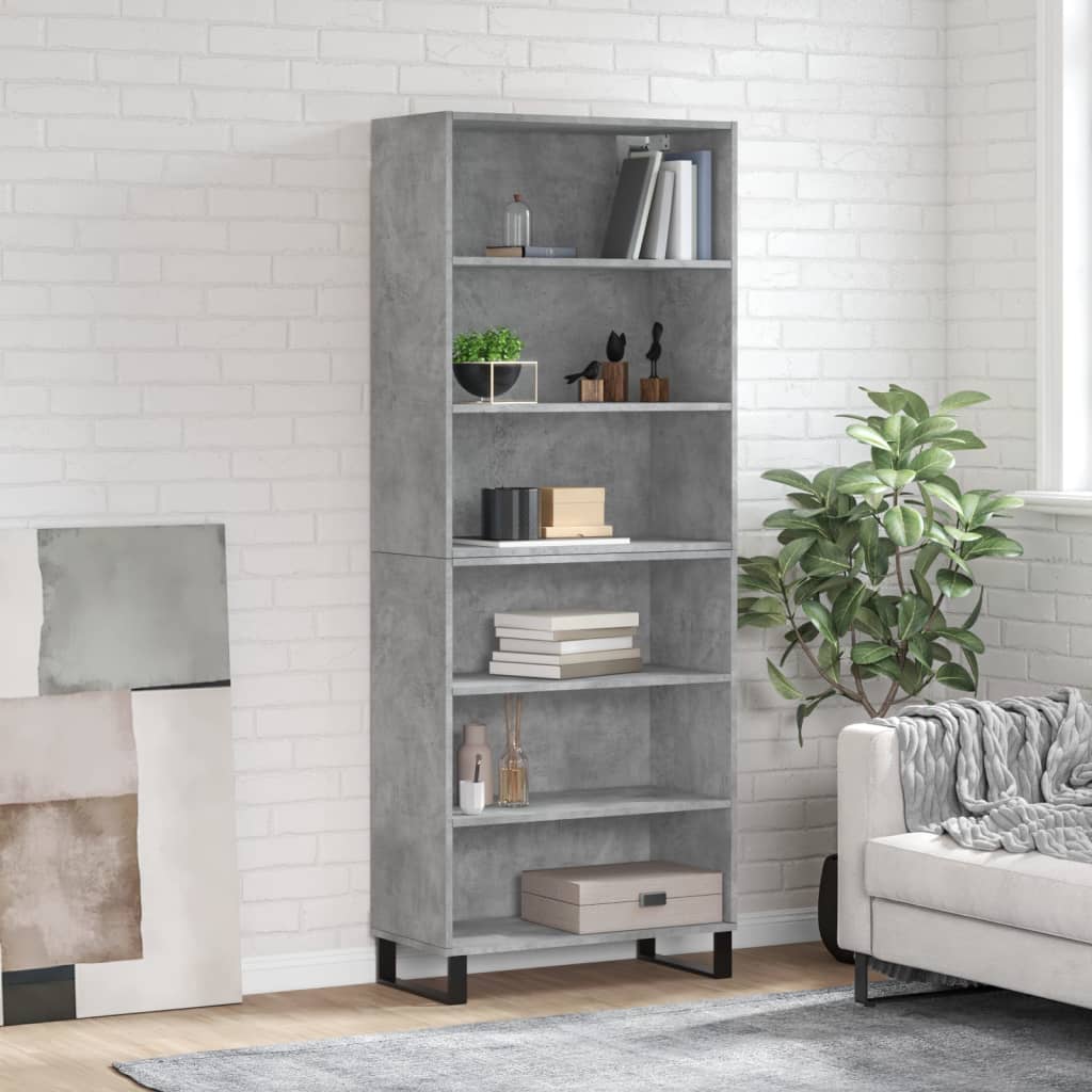JUNG Vida Highboard Betongrau 69,5x32,5x180 cm Holzwerkstoff