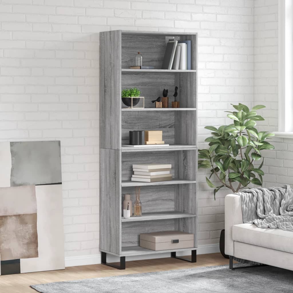 JUNG Vida Highboard Grau Sonoma 69,5x32,5x180 cm Holzwerkstoff