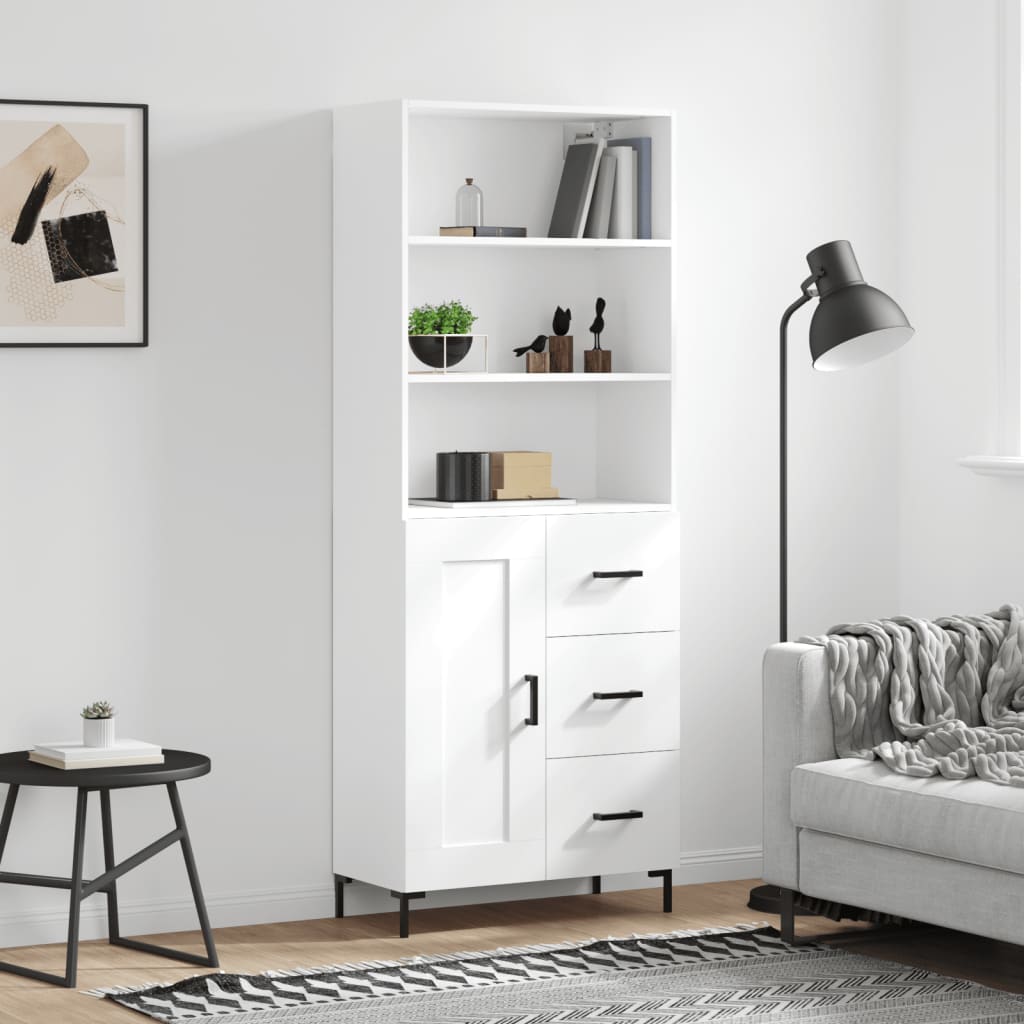 JUNG Vida Highboard Weiß 69,5x34x180 cm Holzwerkstoff