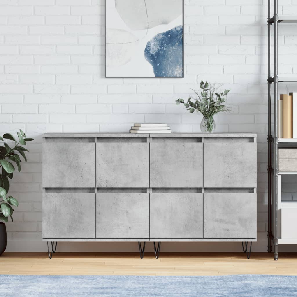 JUNG Vida Sideboards 2 Stk. Betongrau Holzwerkstoff