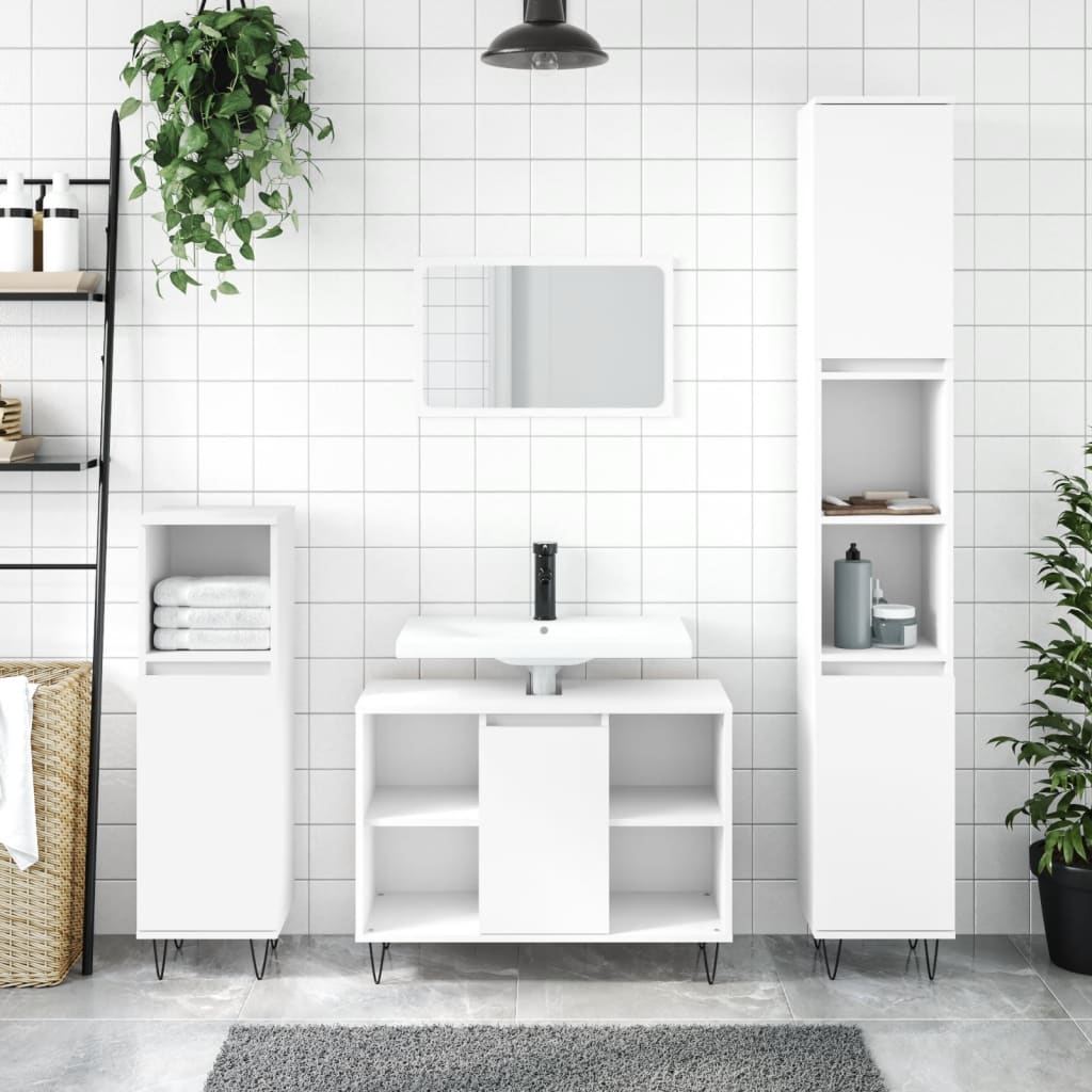 JUNG Vida 3-tlg. Badmöbel-Set Weiß Holzwerkstoff
