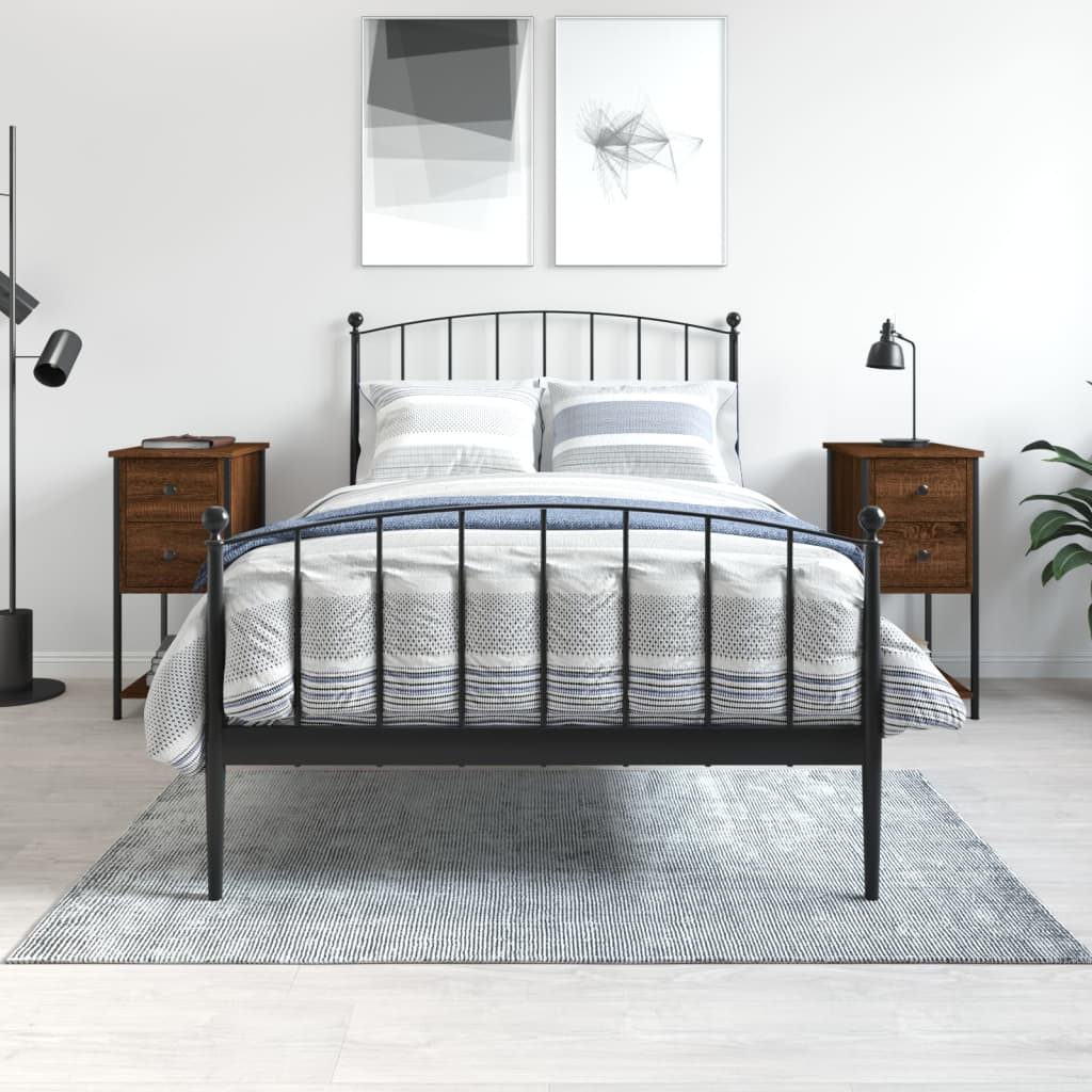 JUNG Vida Nachttische 2 Stk. Braun Eichen-Optik 32x42x70 cm Holzwerkstoff