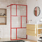JUNG Vida Duschwand für Begehbare Dusche mit ESG Klarglas Rot 115x195 cm