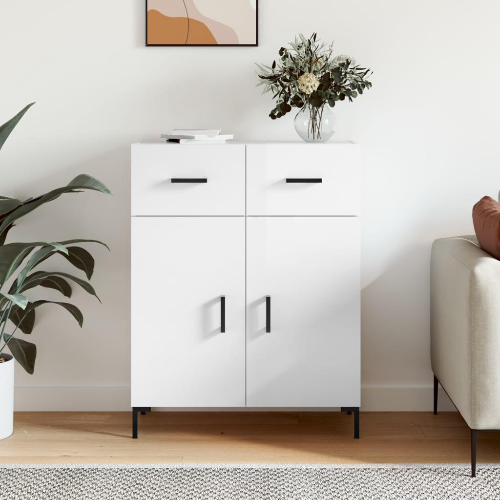 JUNG Vida Sideboard Hochglanz-Weiß 69,5x34x90 cm Holzwerkstoff
