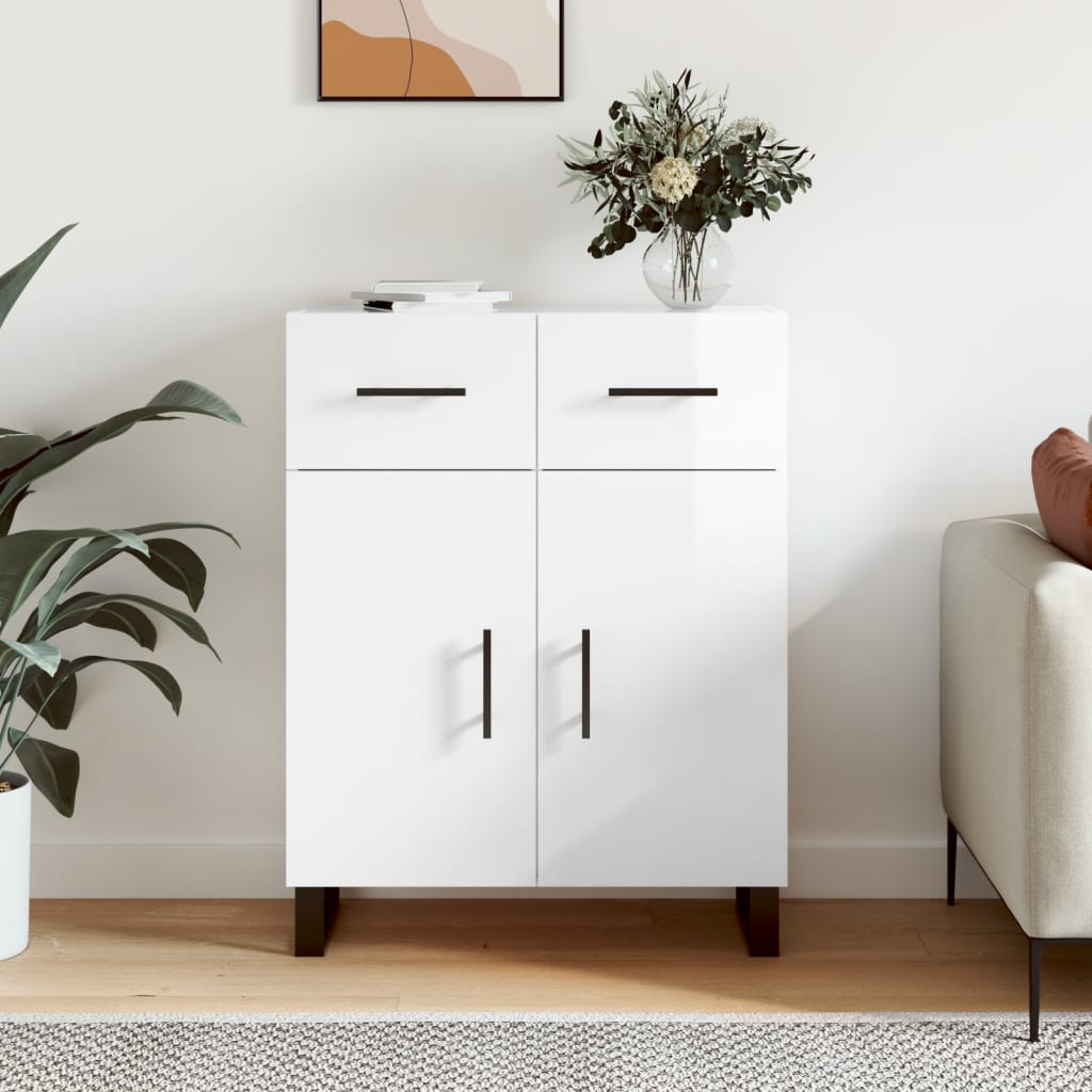 JUNG Vida Sideboard Hochglanz-Weiß 69,5x34x90 cm Holzwerkstoff