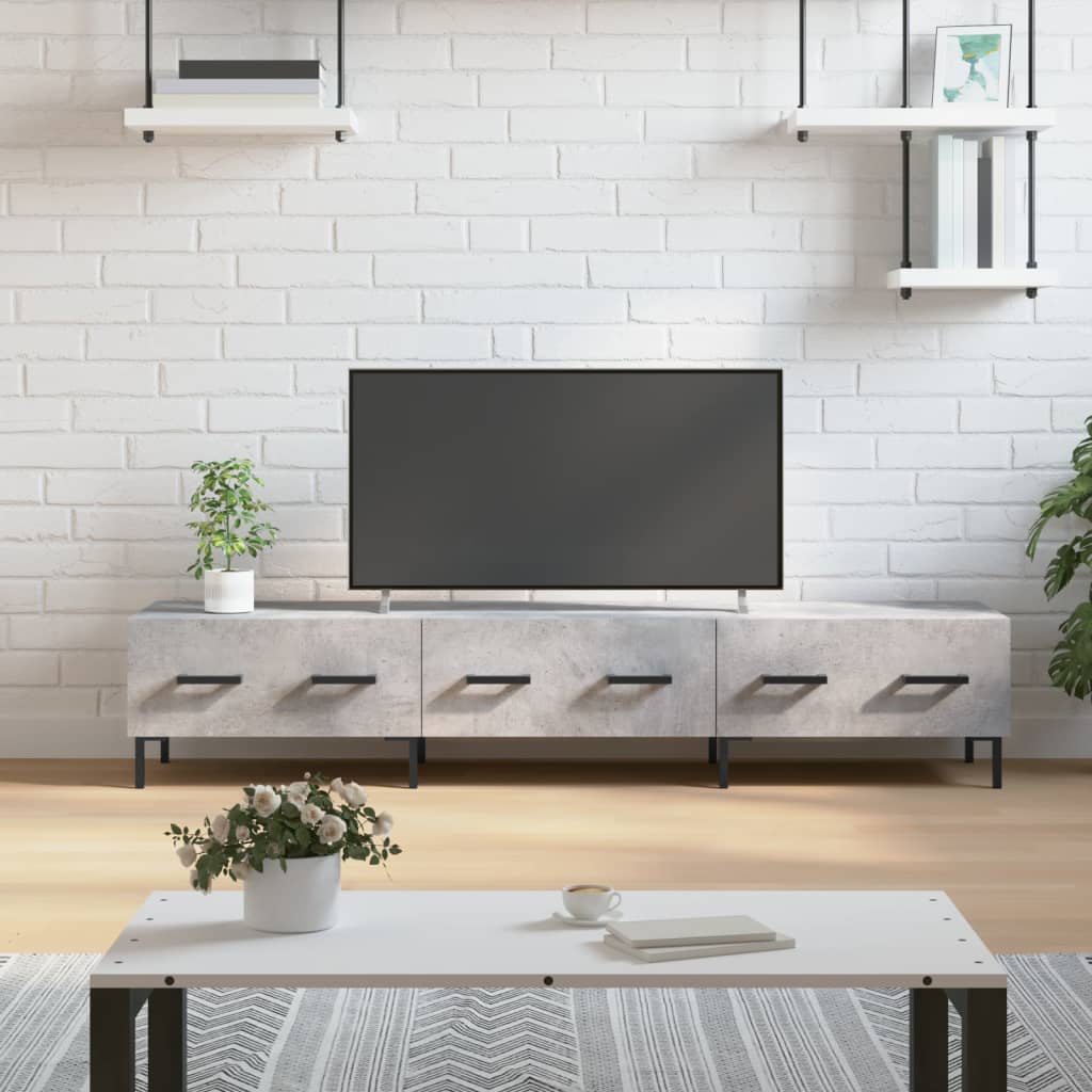 JUNG Vida TV-Schrank Betongrau 150x36x30 cm Holzwerkstoff