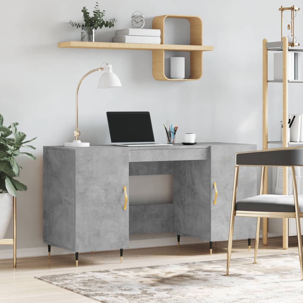 JUNG Vida Schreibtisch Betongrau 140x50x75 cm Holzwerkstoff