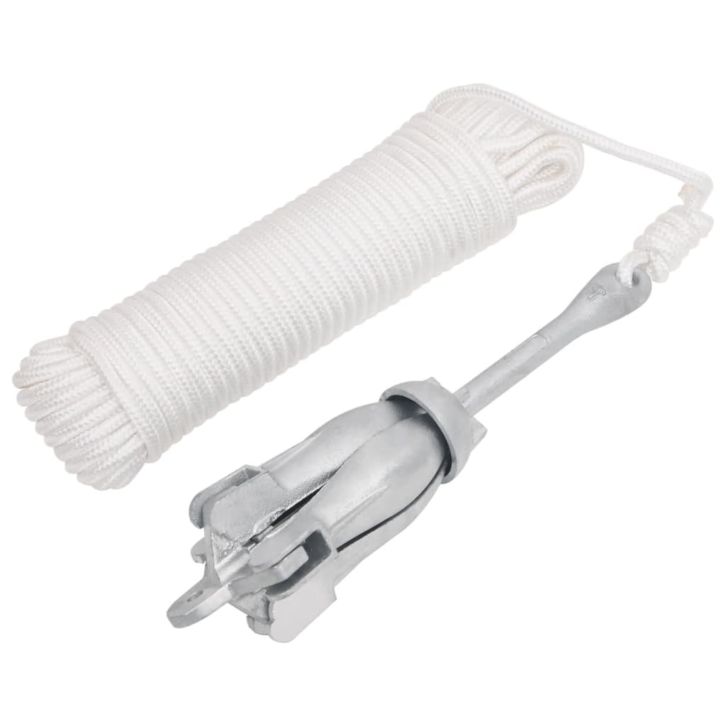 JUNG Vida Klappanker mit Seil Silbern 2,5 kg Temperguss