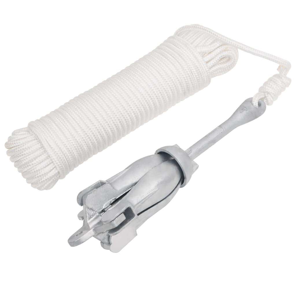 JUNG Vida Klappanker mit Seil Silbern 3,2 kg Temperguss