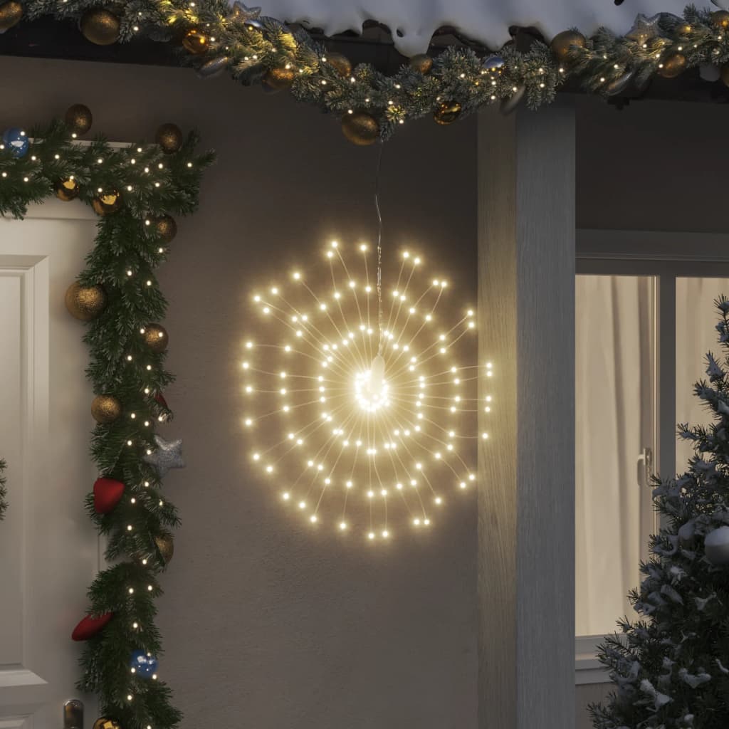JUNG Vida Weihnachtsbeleuchtungen Feuerwerk 8 Stk. 140 LEDs Warmweiß 17cm