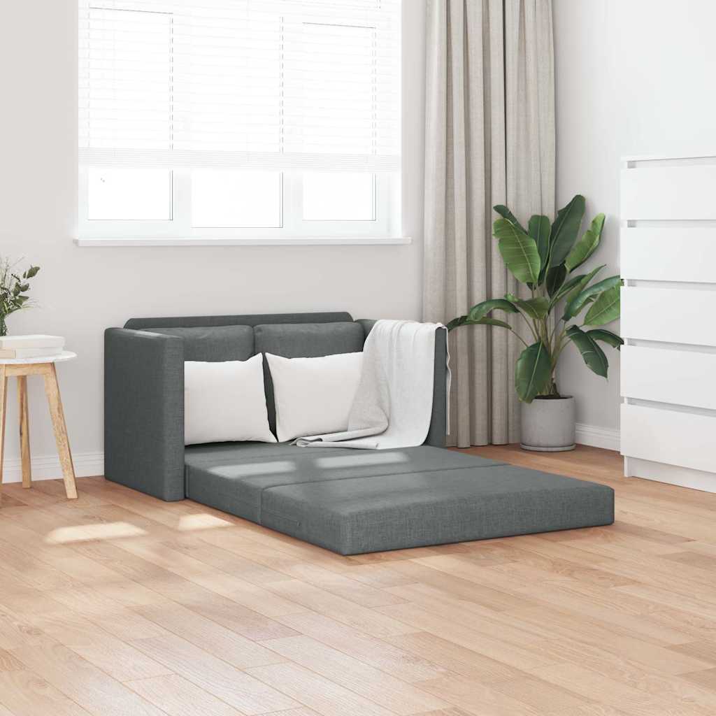 JUNG Vida Bodensofa mit Schlaffunktion Dunkelgrau 112x174x55 cm Stoff