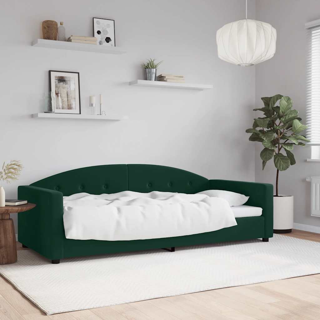 JUNG Vida Tagesbett Dunkelgrün 90x200 cm Samt