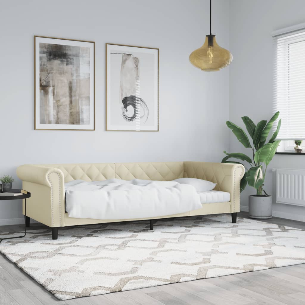 JUNG Vida Tagesbett Creme 90x200 cm Kunstleder