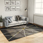JUNG Vida Teppich Waschbar Schwarz und Golden 160x230 cm Rutschfest
