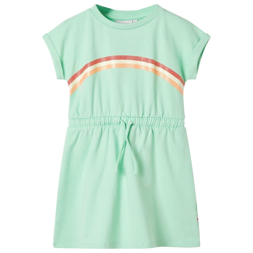 JUNG Vida Kinderkleid mit Kordelzug Knallgrün 140