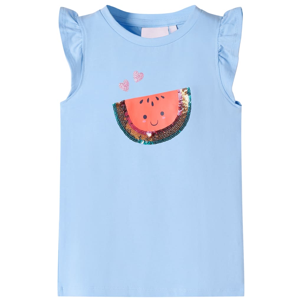 JUNG Vida Kinder-T-Shirt mit Rüschenärmeln Hellblau 116