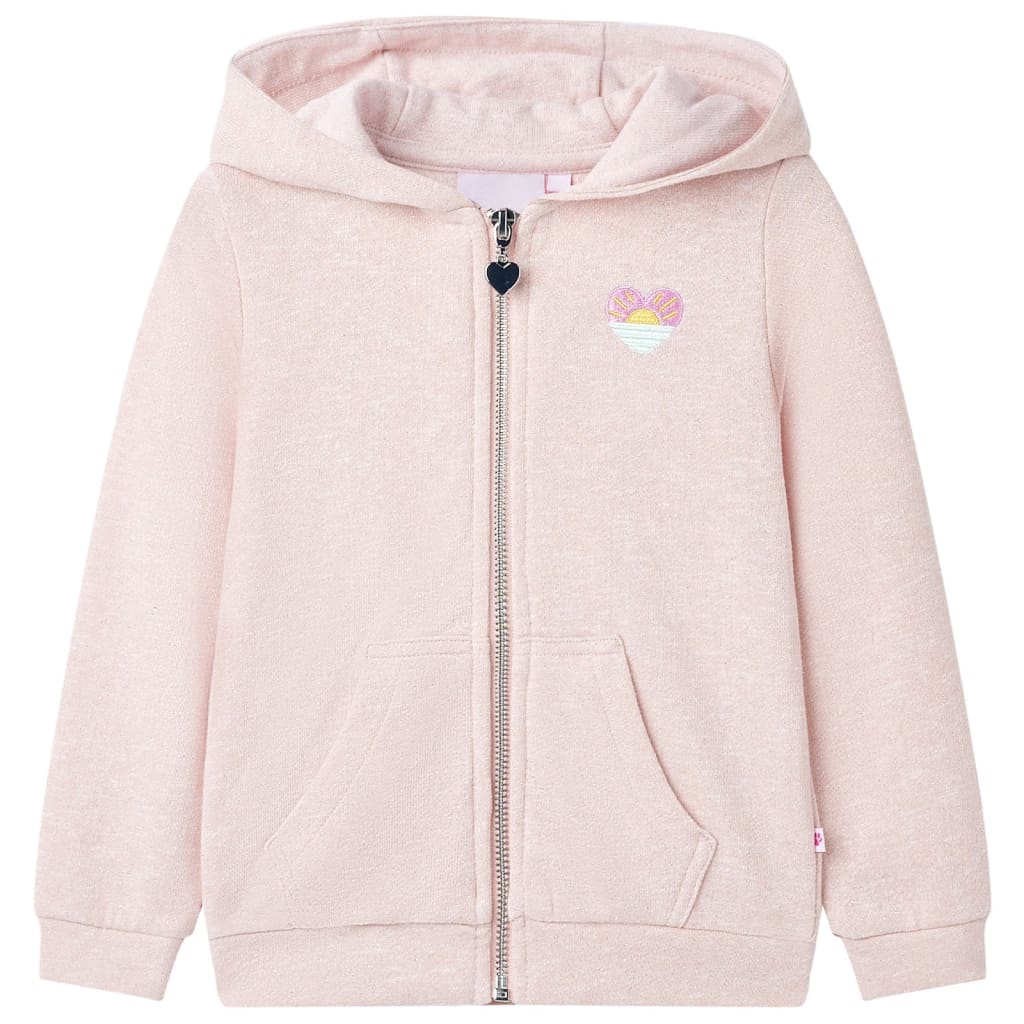 JUNG Vida Kinder-Kapuzenpullover mit Reißverschluss Hellrosa 92