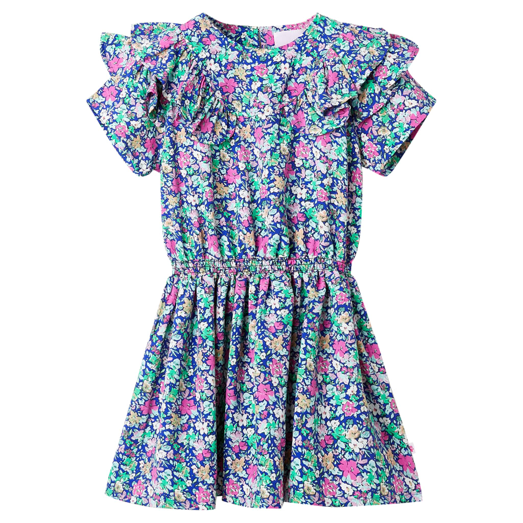 JUNG Vida Kinderkleid mit Rüschenärmeln Kobaltblau 92