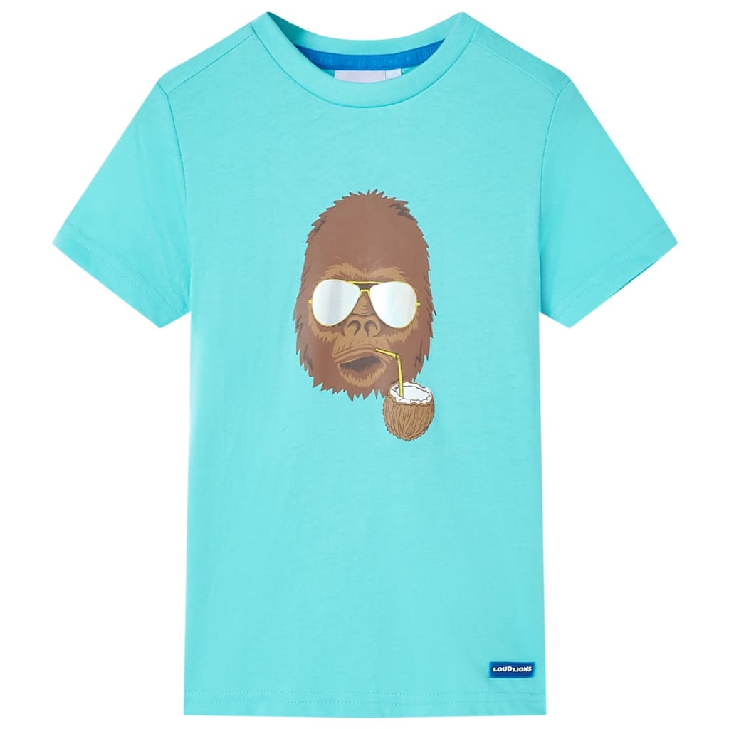JUNG Vida Kinder-Kurzarmshirt Aquablau 140
