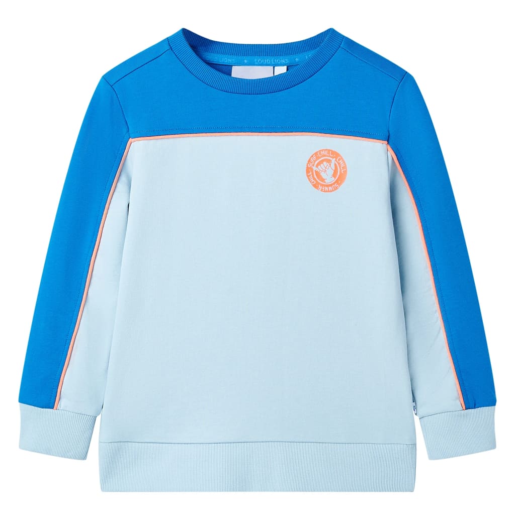 JUNG Vida Kinder-Sweatshirt Knallblau und Hellblau 116