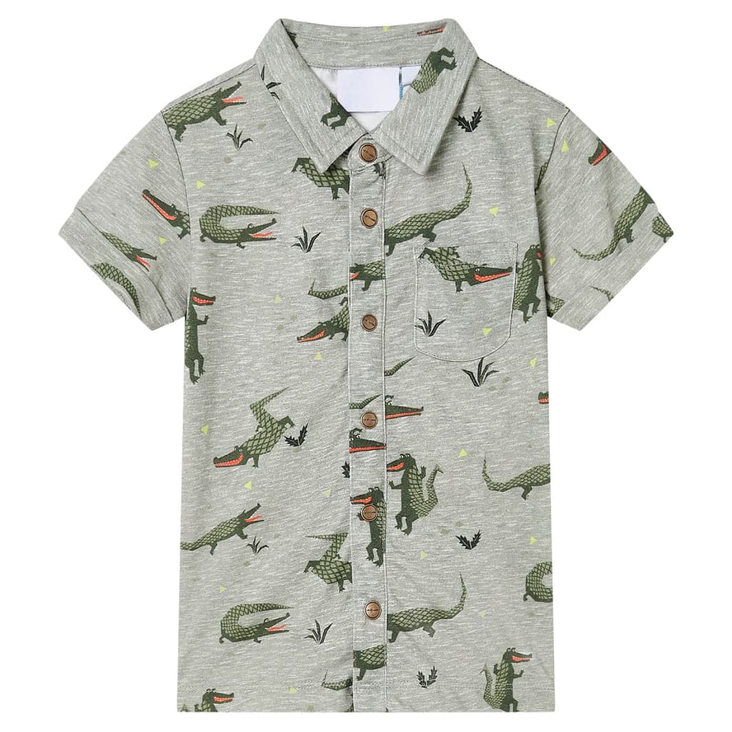 JUNG Vida Kinderhemd Helles Khaki Melange 104