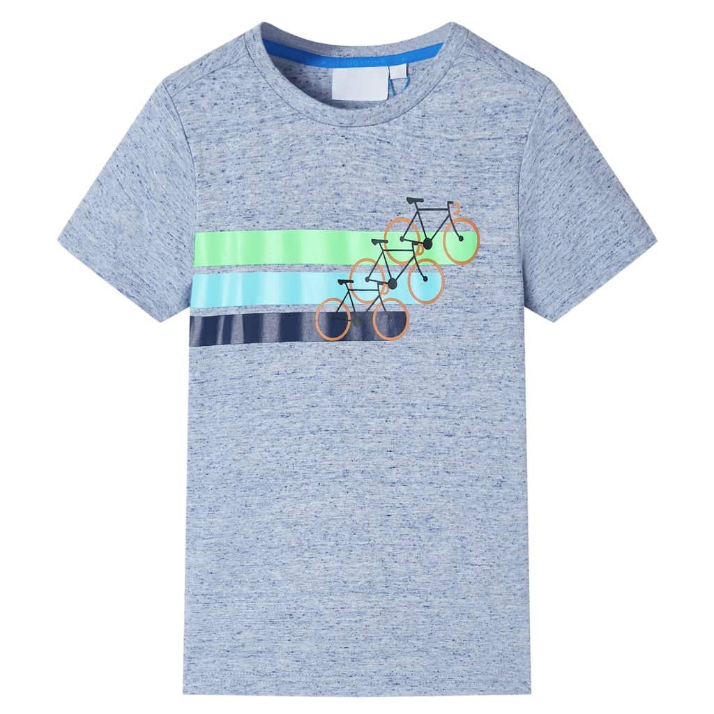 JUNG Vida Kinder-Kurzarmshirt Blau Melange 116