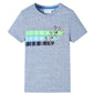 JUNG Vida Kinder-Kurzarmshirt Blau Melange 128