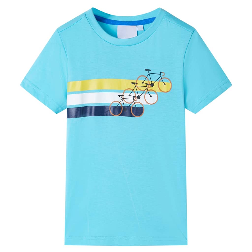 JUNG Vida Kinder-Kurzarmshirt Aquablau 128