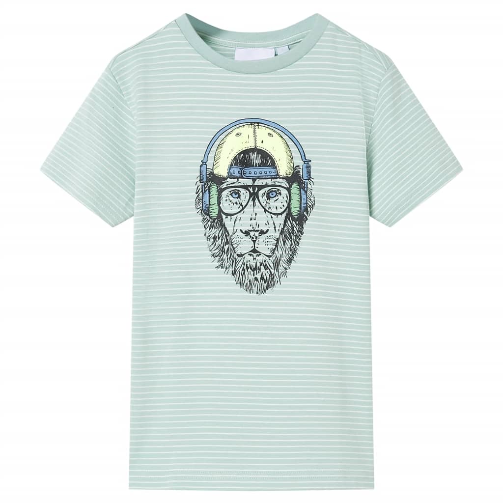 JUNG Vida Kinder-T-Shirt mit Streifen Helles Minzgrün 140