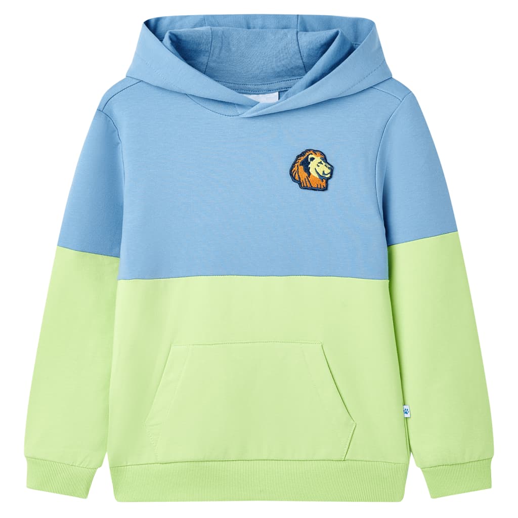 JUNG Vida Kinder-Kapuzenpullover Blau und Zartgelb 104