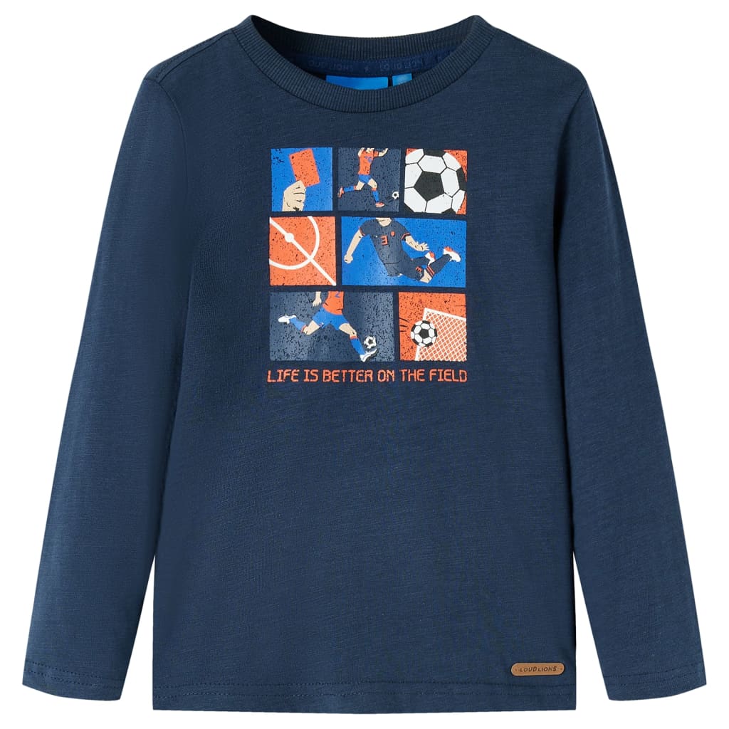 JUNG Vida Kinder-Langarmshirt Marineblau Melange 104