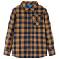 JUNG Vida Kinderhemd Karomuster Cognac und Blau 92