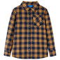 JUNG Vida Kinderhemd Karomuster Cognac und Blau 116