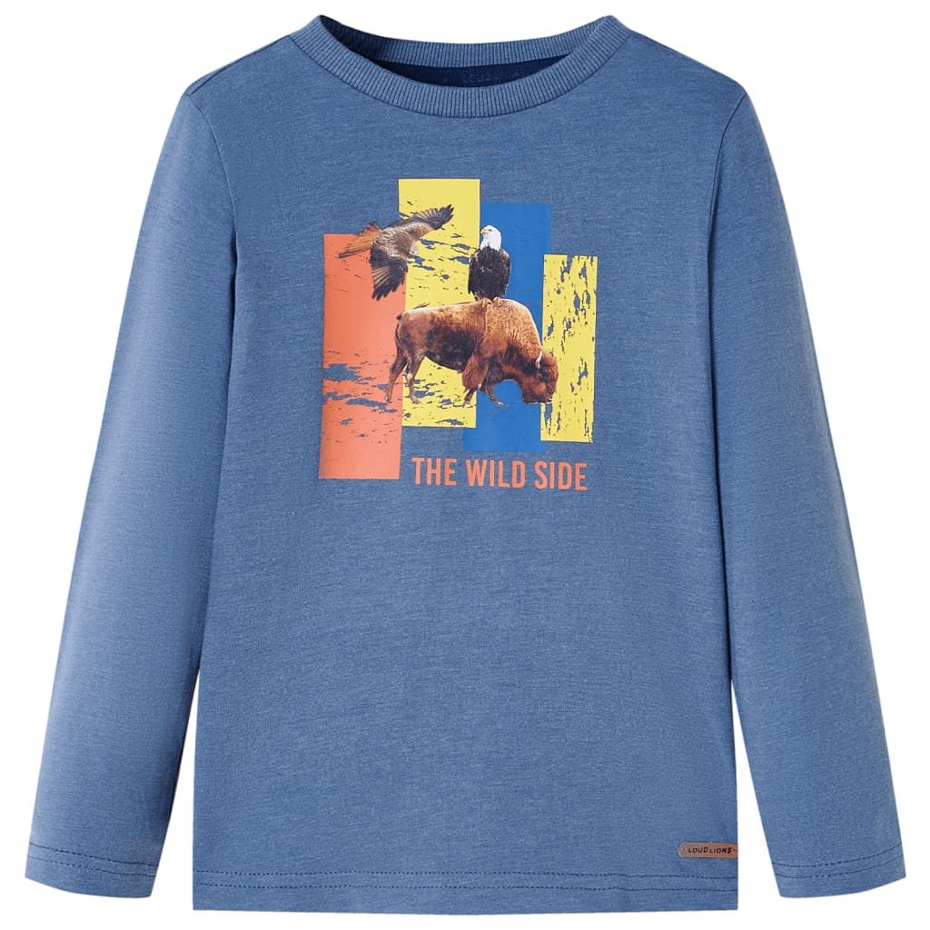 JUNG Vida Kinder-Langarmshirt Blau Melange 116