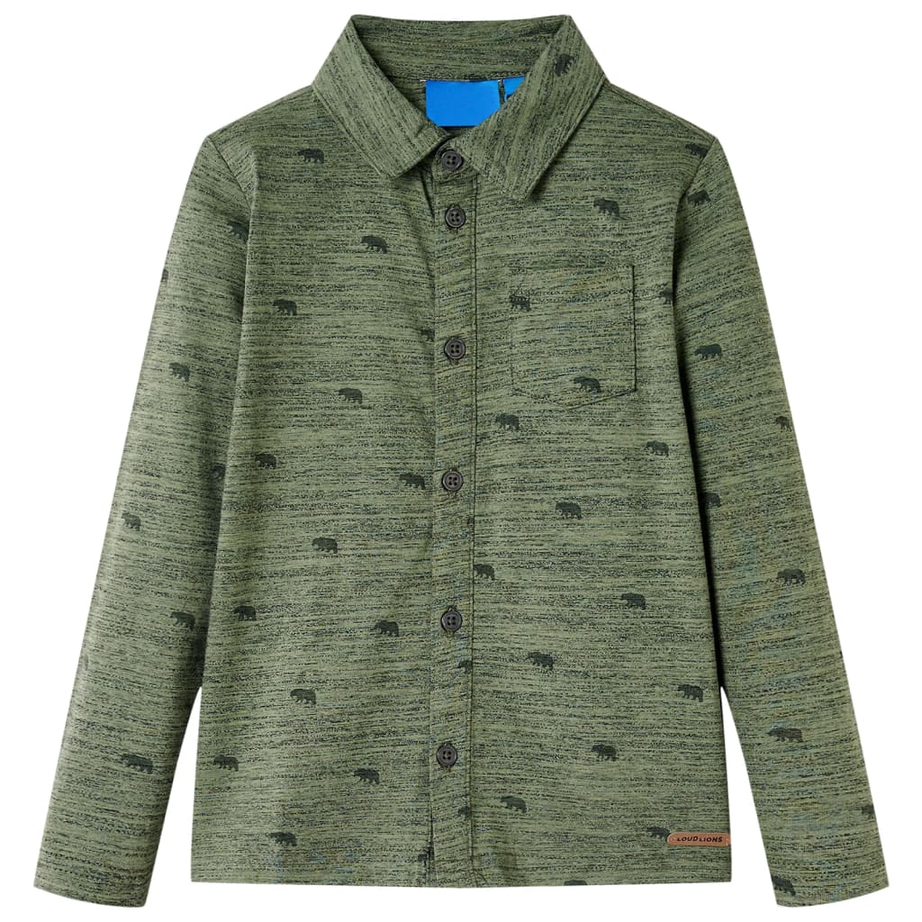JUNG Vida Kinderhemd Khaki Melange 104
