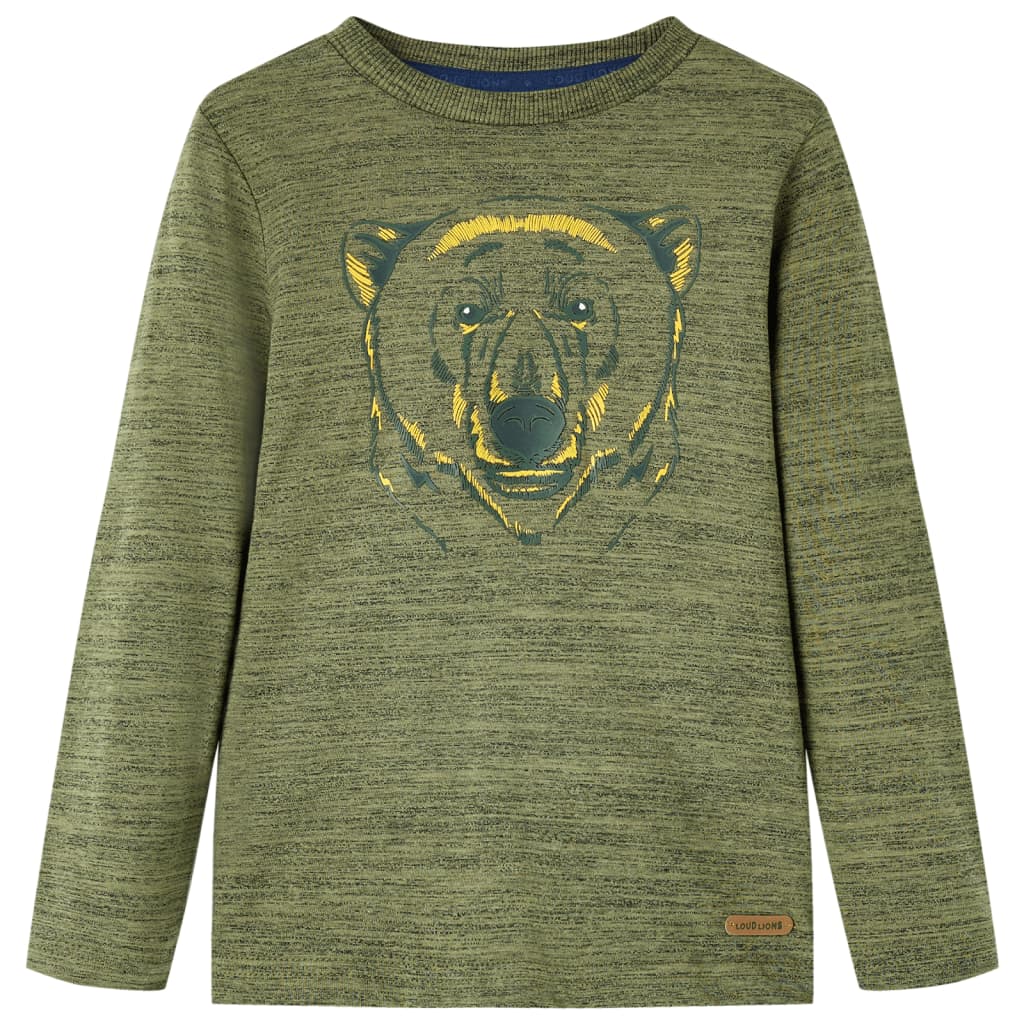 JUNG Vida Kinder-Langarmshirt Khaki Melange 128