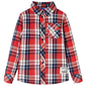 JUNG Vida Kinderhemd Karomuster Rot und Marineblau 92