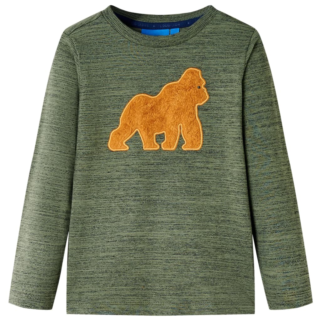 JUNG Vida Kinder-Langarmshirt Khaki Melange 116