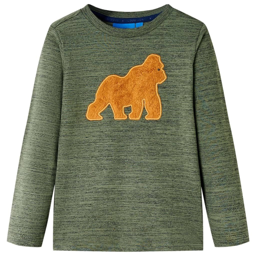 JUNG Vida Kinder-Langarmshirt Khaki Melange 140