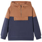 JUNG Vida Kinder-Kapuzenpullover mit Halbem Reißverschluss Anthrazit Cognac 92