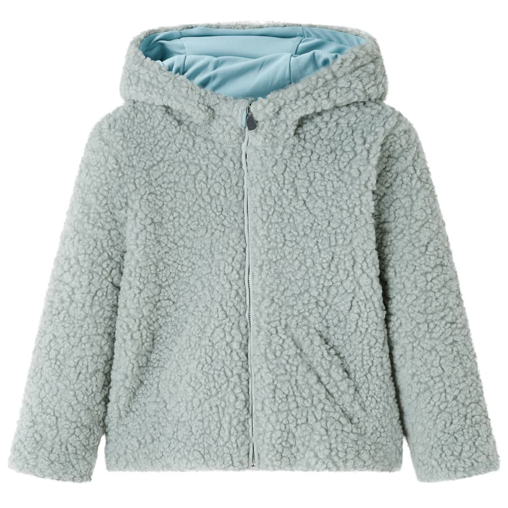 JUNG Vida Kinder-Kapuzenjacke Teddy-Kunstpelz Minzgrün 116