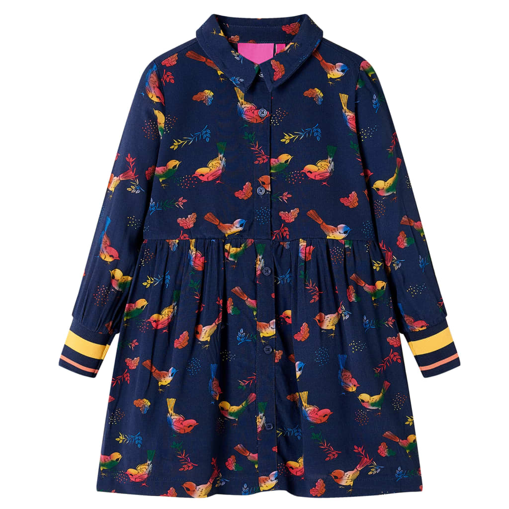 JUNG Vida Kinderkleid mit Langen Ärmeln Marineblau 128