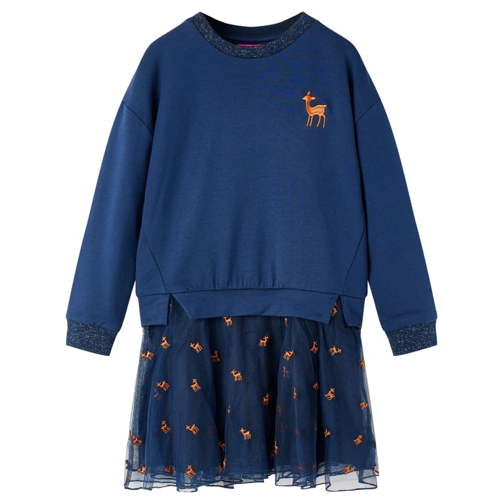 JUNG Vida Kinderkleid mit Langen Ärmeln Marineblau 92