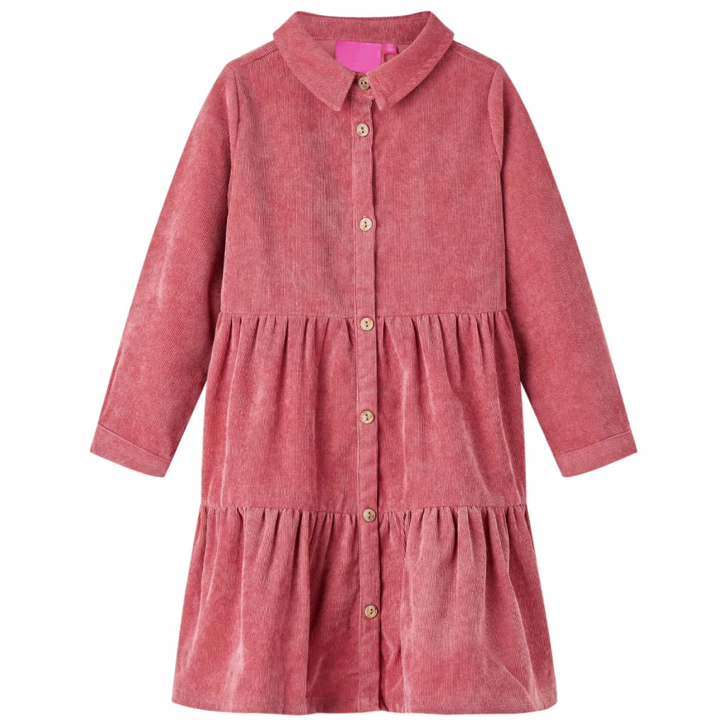 JUNG Vida Kinderkleid mit Langen Ärmeln Cord Altrosa 92
