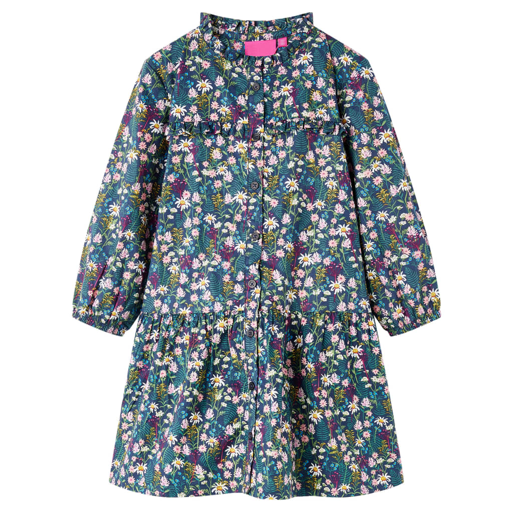 JUNG Vida Kinderkleid mit Langen Ärmeln Dunkelblau 128