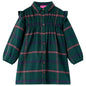 JUNG Vida Kinderkleid mit Langen Ärmeln und Rüschen Dunkelgrün 92