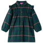 JUNG Vida Kinderkleid mit Langen Ärmeln und Rüschen Dunkelgrün 140